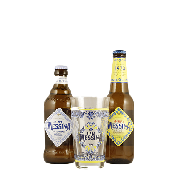 24 Birra Messina Cristalli di Sale cl 33 + 6 Bicchieri 